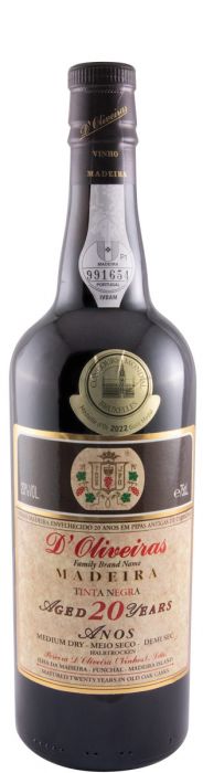 Madeira D'Oliveiras Tinta Negra Meio Seco 20 Anos