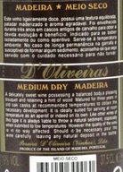Madeira D'Oliveiras Meio Seco 3 Anos